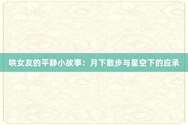 哄女友的平静小故事:月下散步与星空下的应承